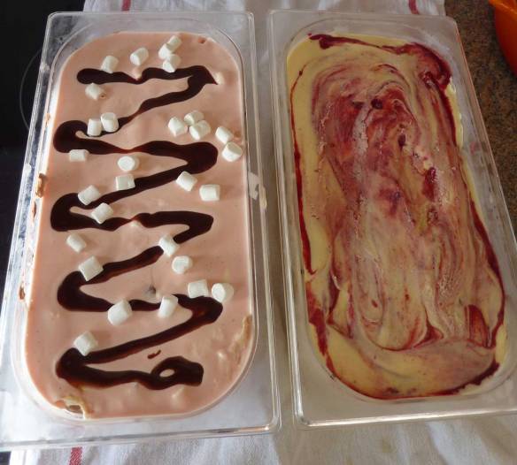 Our two special home made ice creams.